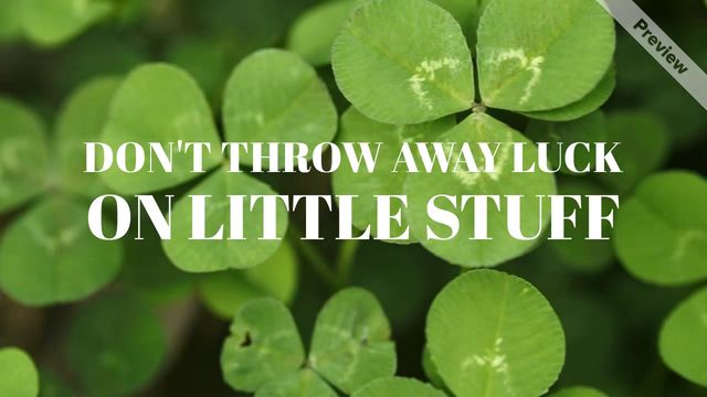 Throw Away Luck Video Template