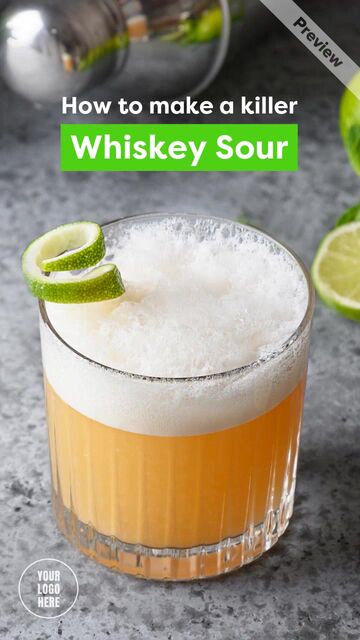 St. Patrick's Day Cocktail Recipe - Whiskey Sour Video Template