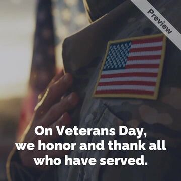 Veterans Day: Thank You Video Template